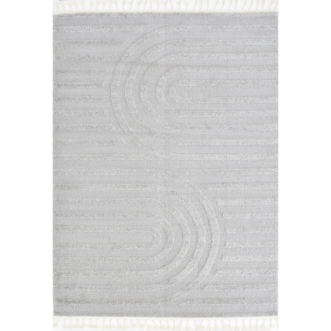 Mason Brooks Catalan White Iris Area Rug 2'6" x 8' Runner - Gray Iris