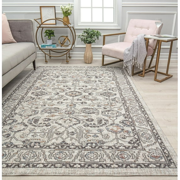 Mason Brooks Cressida CA11A Ashley Gray Vintage Traditional Gray Area Rug, 2'6" x 8'