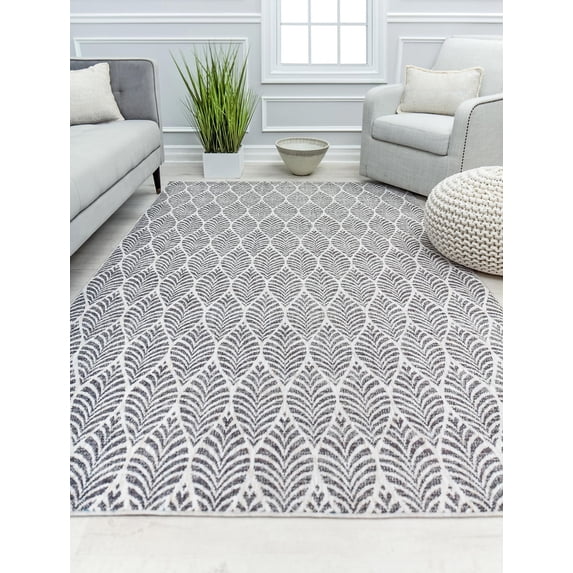 Mason Brooks Cressida CA15A Fusion Gray Geometric Contemporary Gray Area Rug, 5'3" x 7'0"