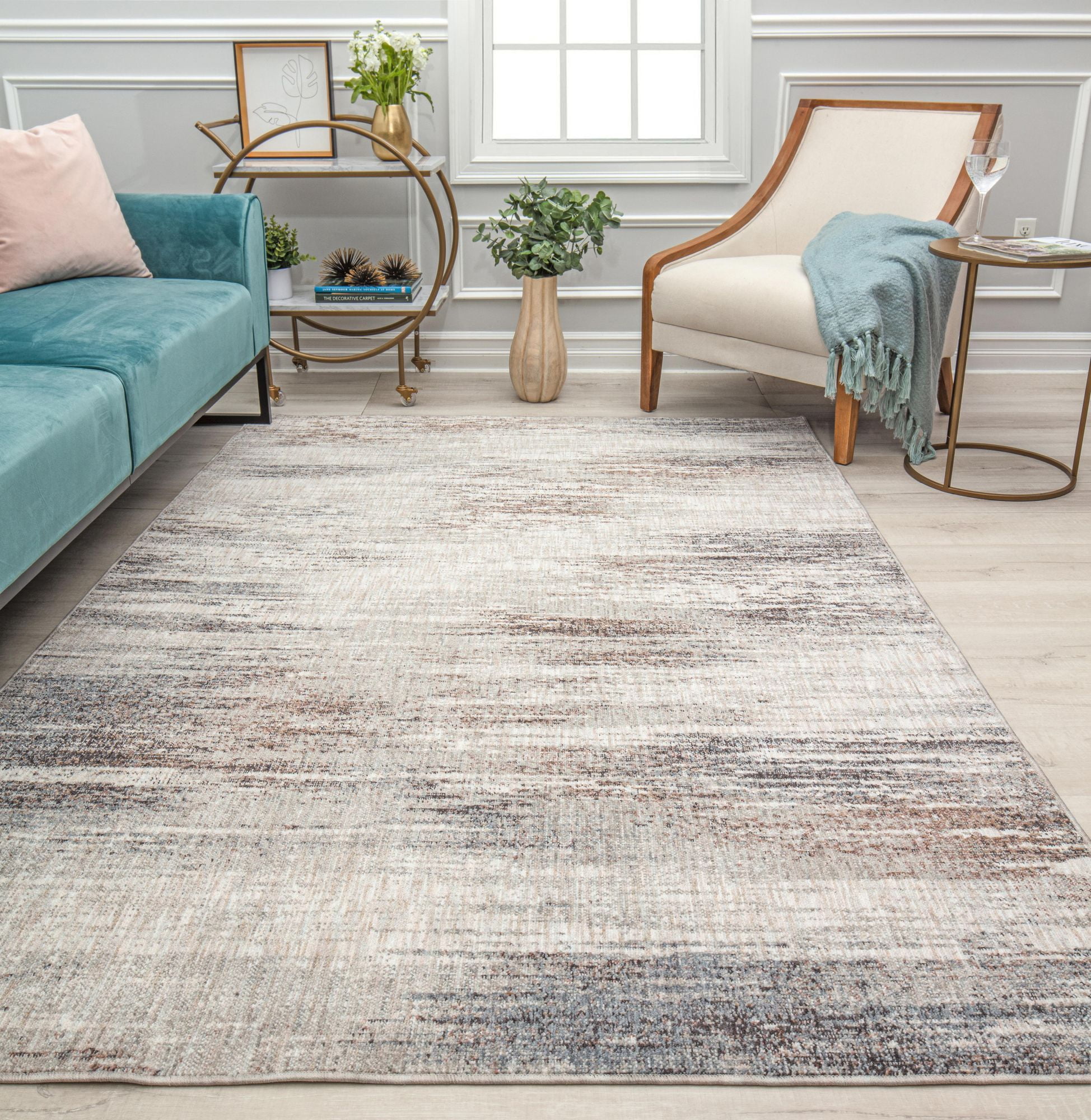Mason Brooks Cressida CA20A Misty Silver Abstract Contemporary Gray Area Rug, 2'6" x 8'
