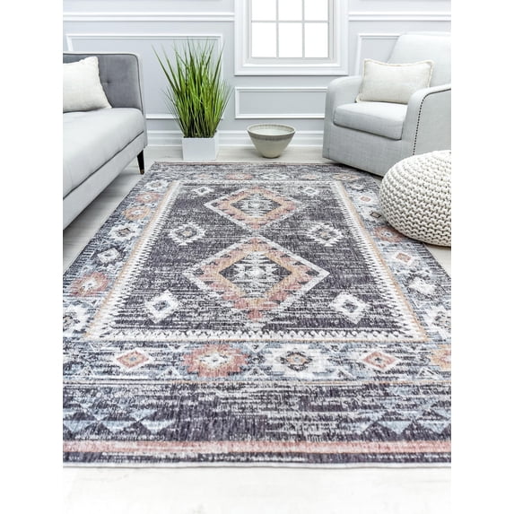 Mason Brooks Cressida CA60A Baltic Gray Moroccan Tribal Gray Area Rug, 5'3" x 7'0"