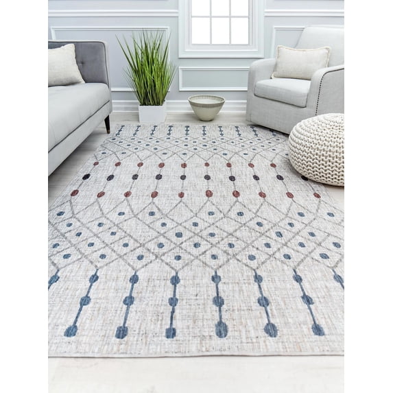 Mason Brooks Cressida CA75A La Paloma Gray Moroccan Tribal Ivory Area Rug, 8'0"X10'0"