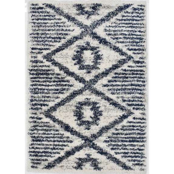 Mason Brooks Indigo Shag CG80A Transitional Geometric 2'6" X 8' Area Rug