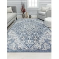 thumbnail image 1 of Mason Brooks Lexa NS20A Chicago Blues Tribal Vintage Blue Area Rug, 2'6" x 8', 1 of 4