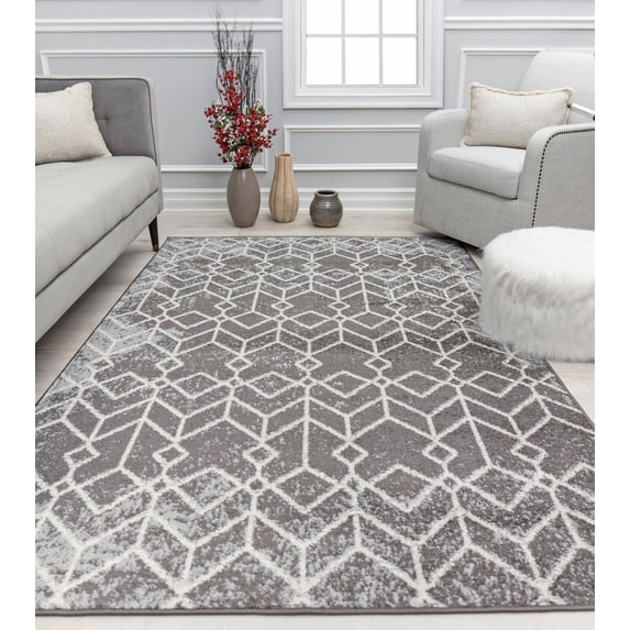 Mason Brooks Ryder KN30A Moonless Night Moroccan Tribal Gray Area Rug, 5'0" x 7'0"