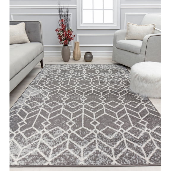 Mason Brooks Ryder KN30A Moonless Night Moroccan Tribal Gray Area Rug, 8'3"X10'0"