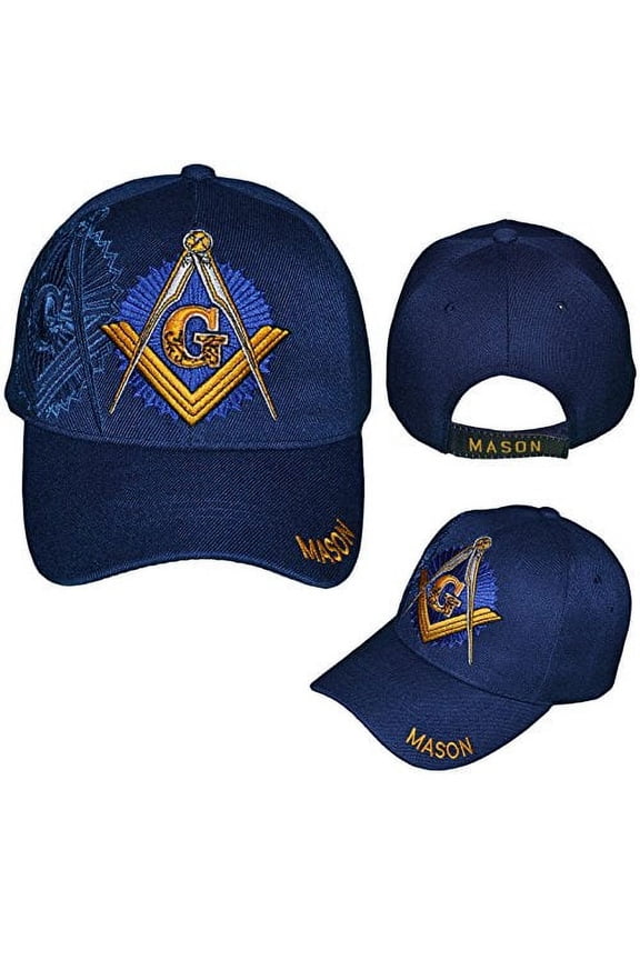 Mason Cap Blue Freemason Navy Baseball Hat Masons Compass Square