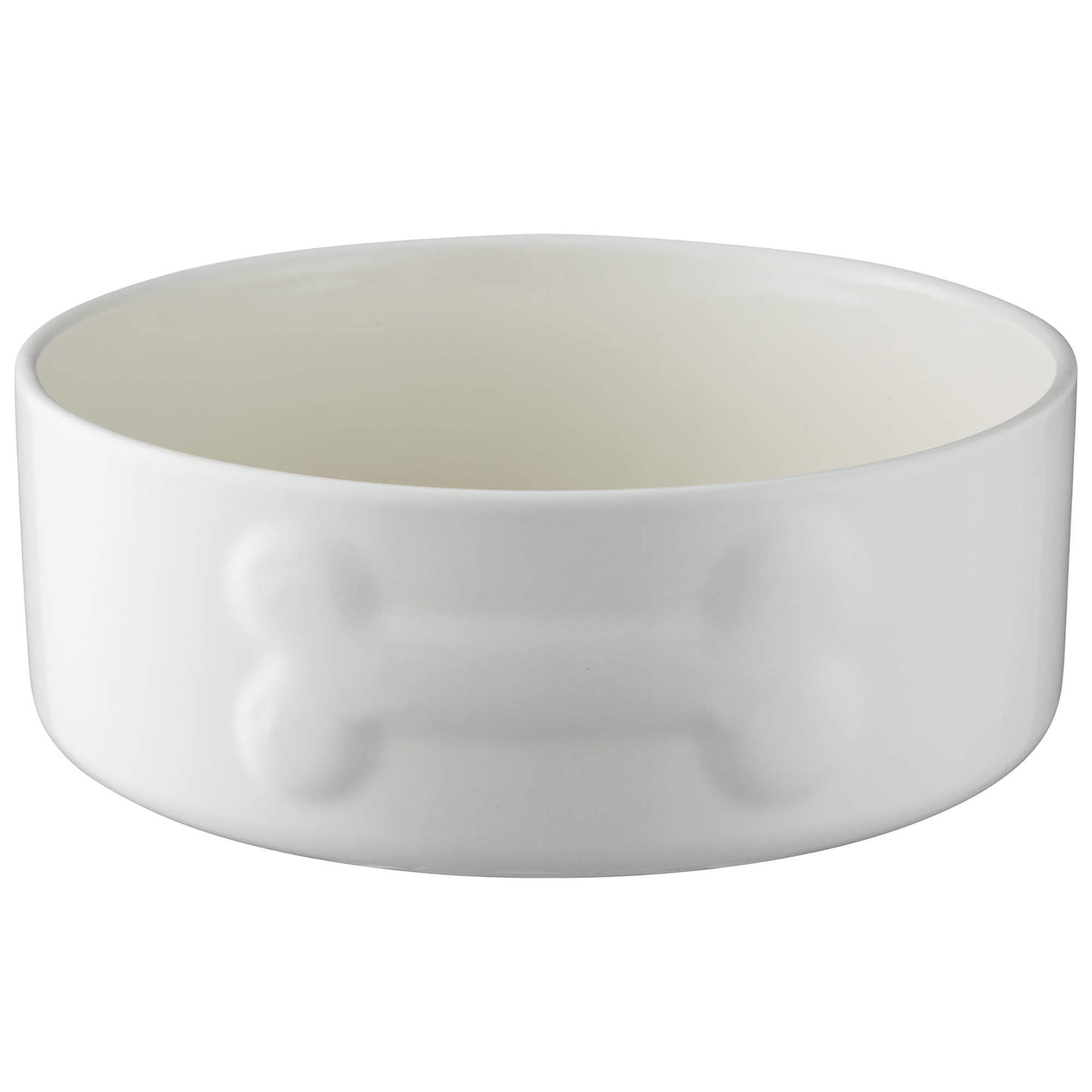 Mason Cash: Embossed Bone Dog Bowl - Cream - 8", 50.7oz - Durable Ceramic Food & Water Dish, Microwave & Dishwasher Safe, Pet Meal Feeding & Hydration