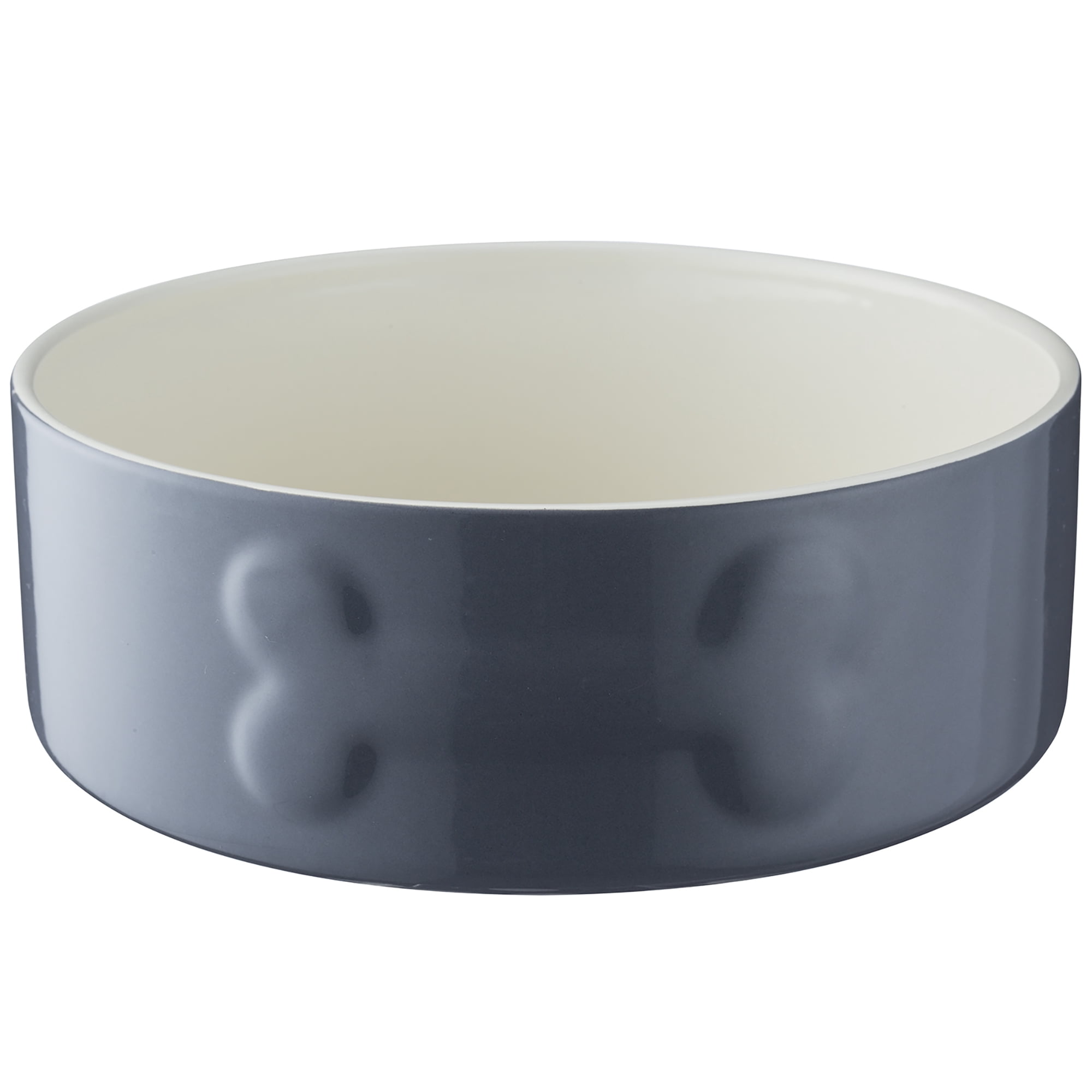 Mason Cash: Embossed Bone Dog Bowl - Gray - 8", 50.7oz - Durable Ceramic Food & Water Dish, Microwave & Dishwasher Safe, Pet Meal Feeding & Hydration
