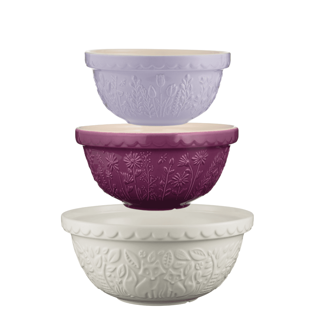 Mason Cash Meadow Ceramic Floral 3-Piece Mixing Bowl Set