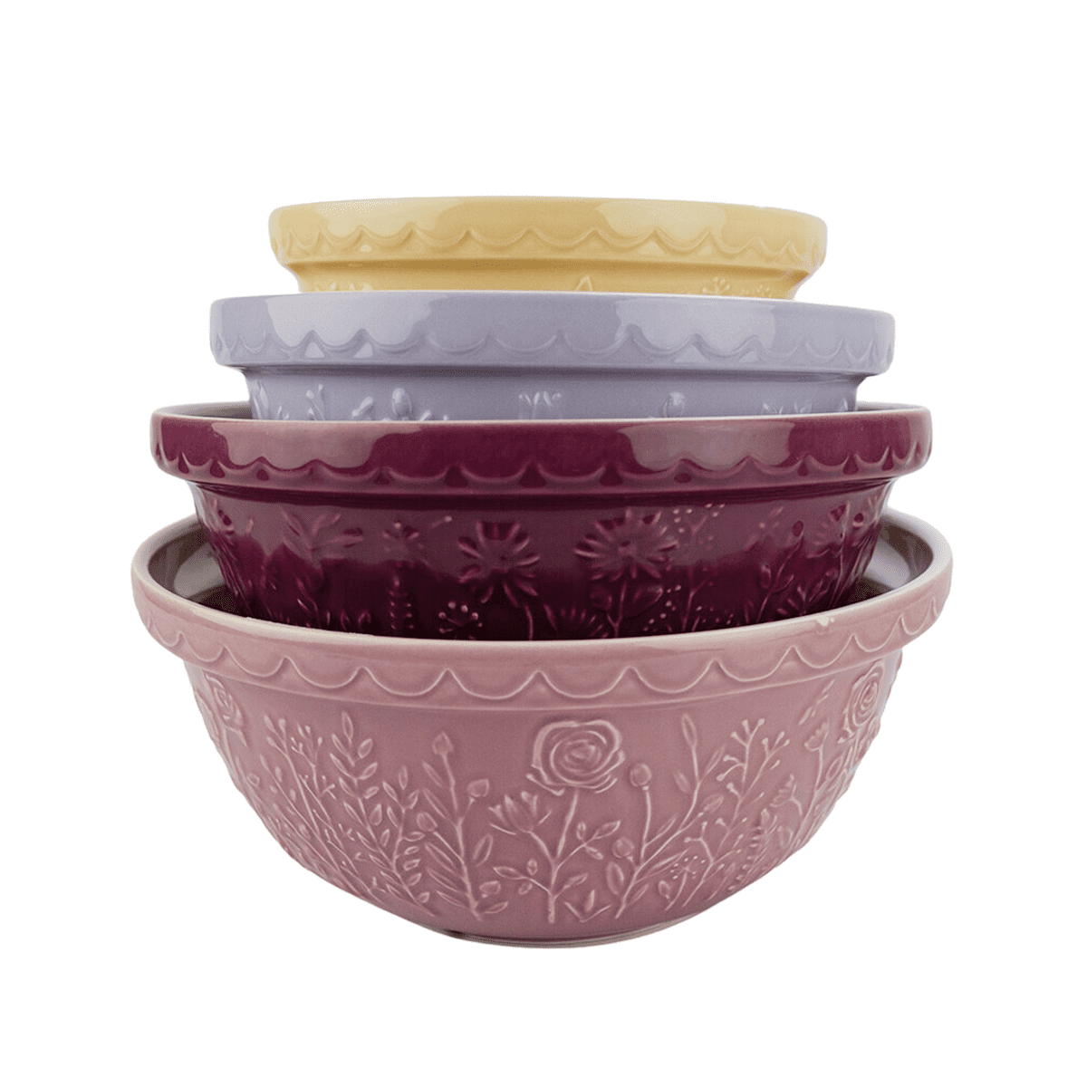 Mason Cash In The Meadow Pink Bouquet Mixing Bowl Set | Set of 4 - Walmart.com