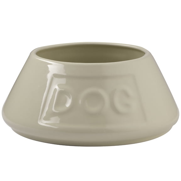 Mason Cash: Non-Tip Dog Bowl - Cream - 8.3", 54oz - Durable Ceramic Food & Water Angled Dish, Microwave-Dishwasher Safe, Pet Meal Feeding & Hydration