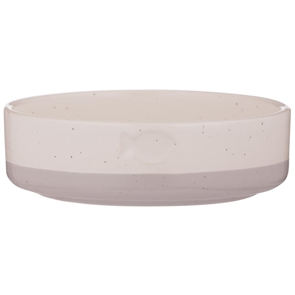 Mason Cash: Speckle Dip Cat Bowl - 5.1", 9.3oz - Lilac, Cream, Fis - Ceramic Food & Water Dish, Microwave-Dishwasher Safe, Pet Meal Feeding-Hydration