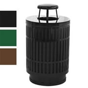 Mason Collection Trash Can With Rain Cap Lid - Black - 40 Gallon