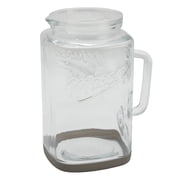 Mason Craft & More Glass 1 Gallon Pitcher with Removable Plastic Lid and Silicone Base, Gray, Well Suited to Cold Drink Preparation