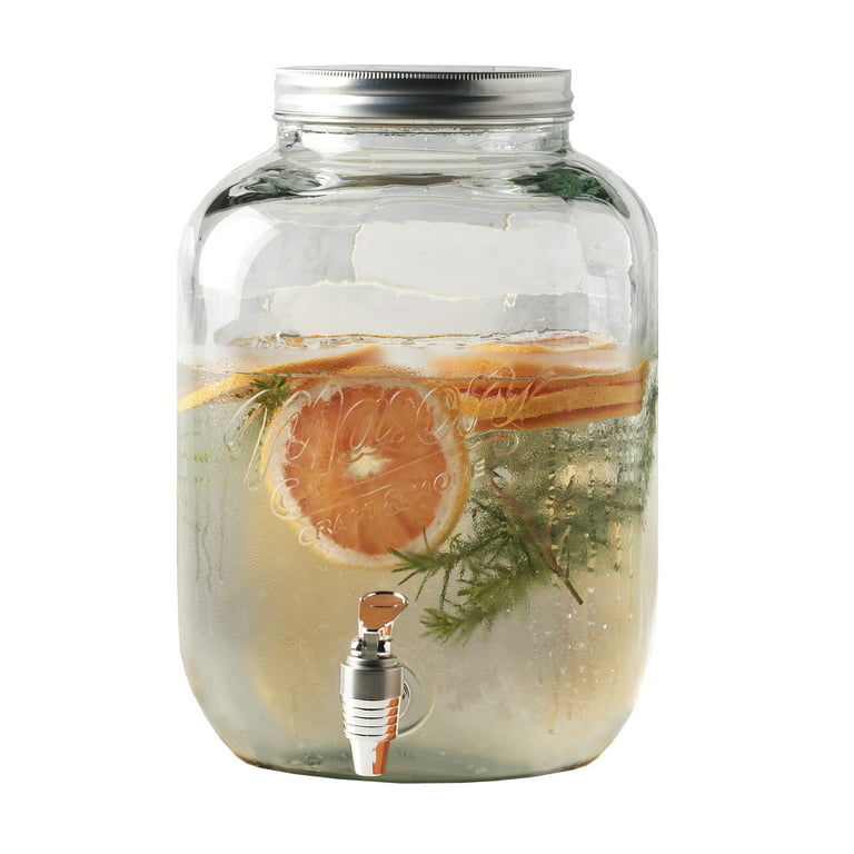 NEW!1 Gallon Mason jar Glass Beverage Drink Dispenser with Metal  Lid,USD35.00 /PC