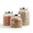 thumbnail image 1 of Mason Craft & More 3 Piece Hobnail Glass Canister Set with Airtight Stainless Steel Lids, 1 of 8