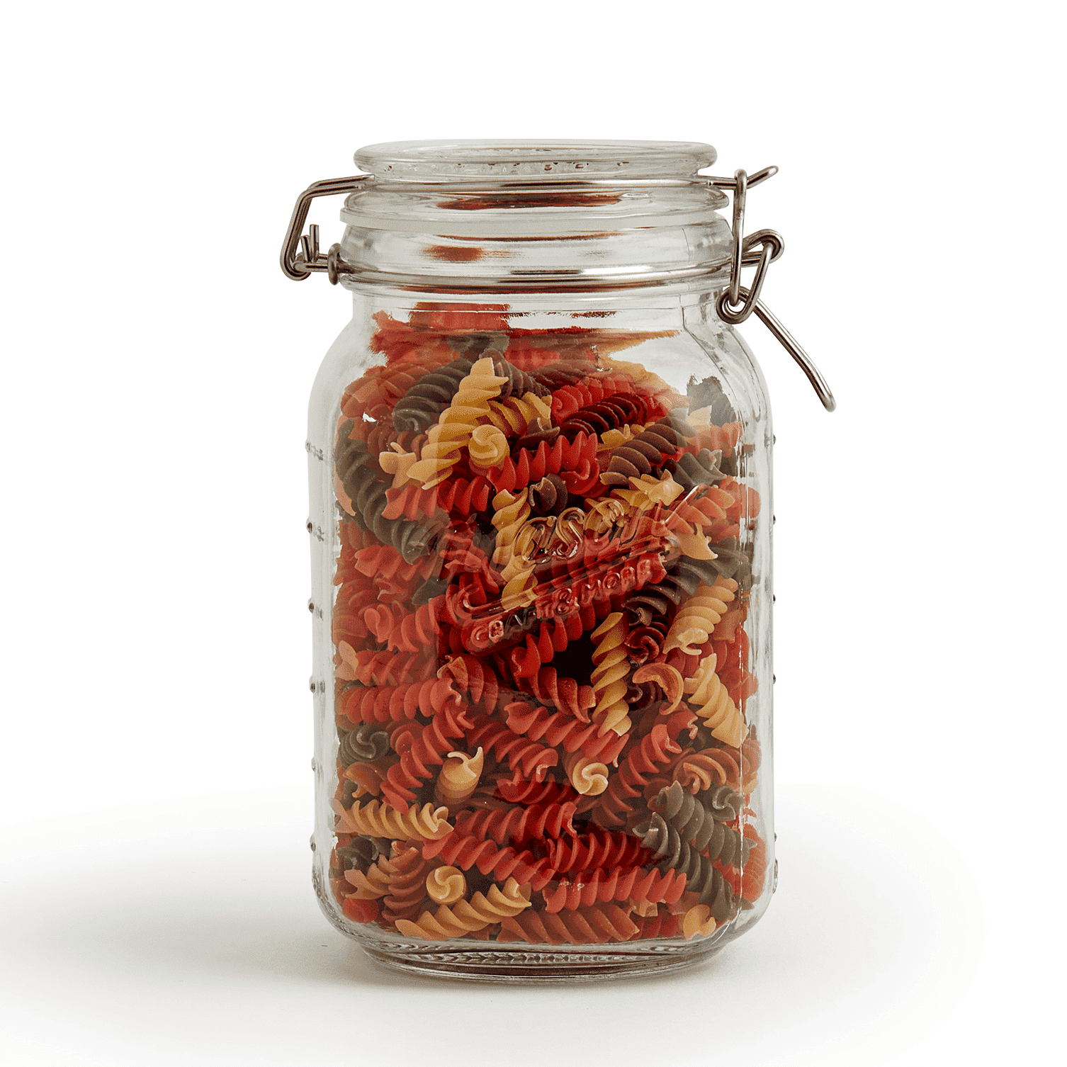Mason Craft & More Clear Airtight Storage Canister Glass Clamp Jar with Lid, 1.5 Liter