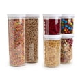thumbnail image 1 of Mason Craft & More 6 Piece Clear Plastic Tall Food Storage Canisters Containers Set Airtight Dishwasher Safe, 18 oz. / 29 oz. / 51 oz., 1 of 7