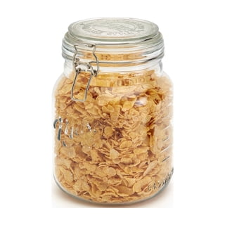 Mason Craft & More Airtight Large Glass Clamp Jar with Lid, Clear Mason Jar Storage Canister, 2.5 Liter (84.5oz)