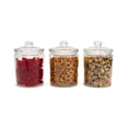 thumbnail image 1 of Mason Craft & More Set of 3 Airtight Large Glass Apothecary Jars with Lids, Clear Classic Mason Storage Canisters, 2 Liter (64oz), 1 of 8