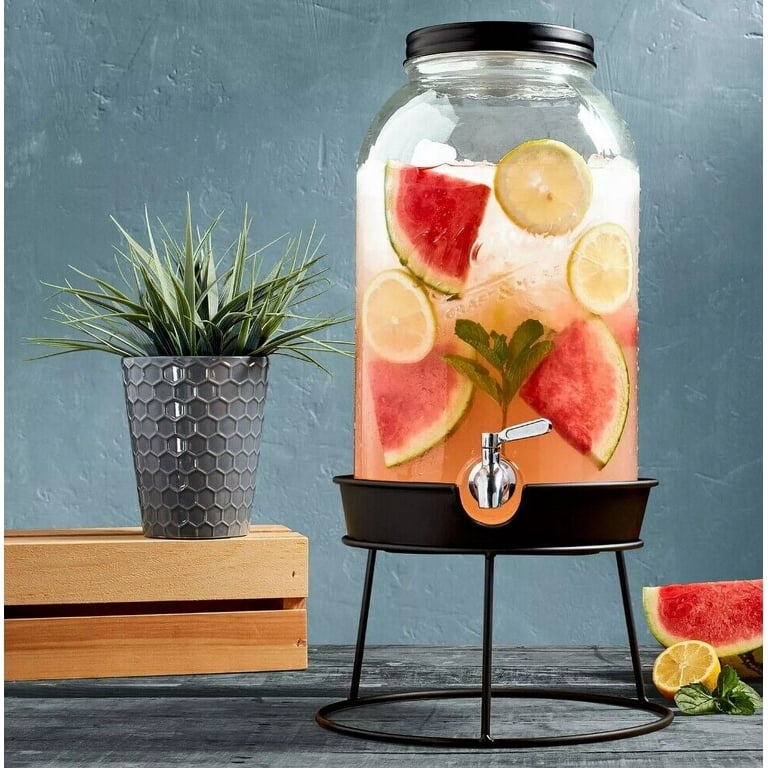 Vintage 1 Gallon Glass Watermelon Drink Beverage Dispenser With