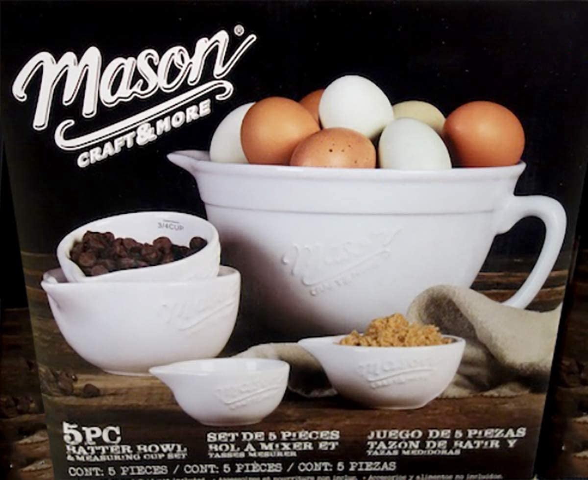 Mason Craft and More 5-Piece Batter Bowl & Measuring Cup Set