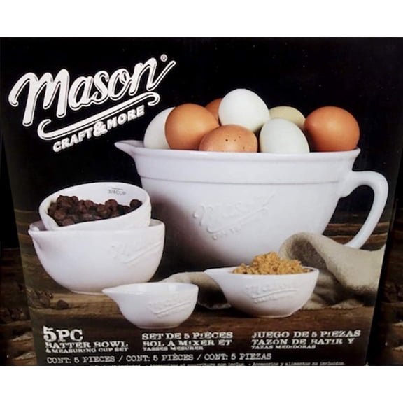 Mason Craft and More 5-Piece Batter Bowl & Measuring Cup Set