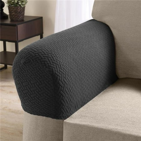 Mason Elastic Armrest Protectors, Charcoal - Pack of 2