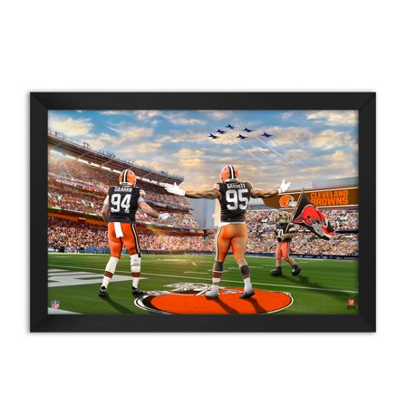 Mason Graham and Myles Garrett Cleveland Browns Framed Two-Player Art Print