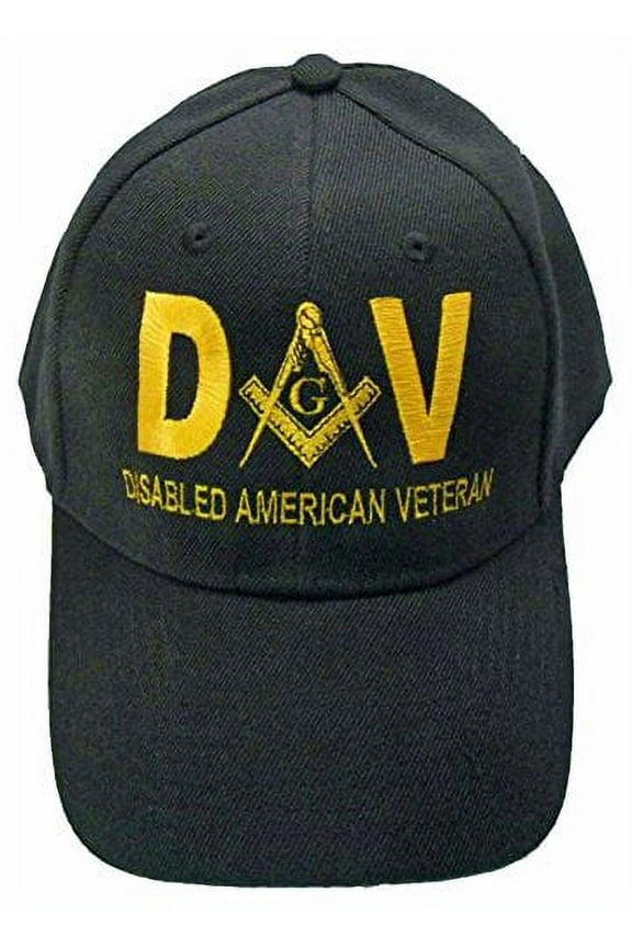 Mason Hat Disabled American Veteran DAV Masonic Freemason Cap Mens (Black)