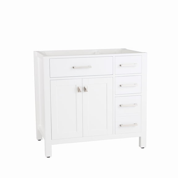 Mason Hill 36 Inch Oak Vanity Base - White