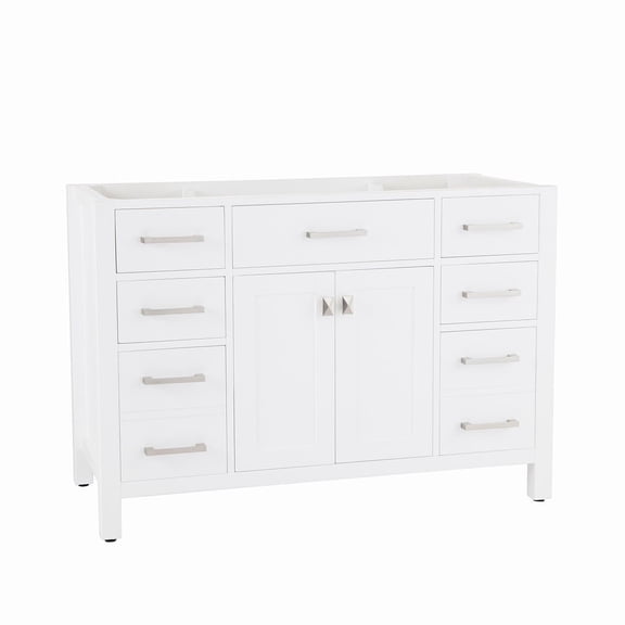 Mason Hill 48 Inch Oak Vanity Base - White