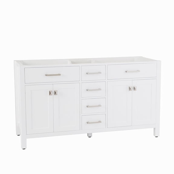 Mason Hill 60 Inch Oak Vanity Base - White