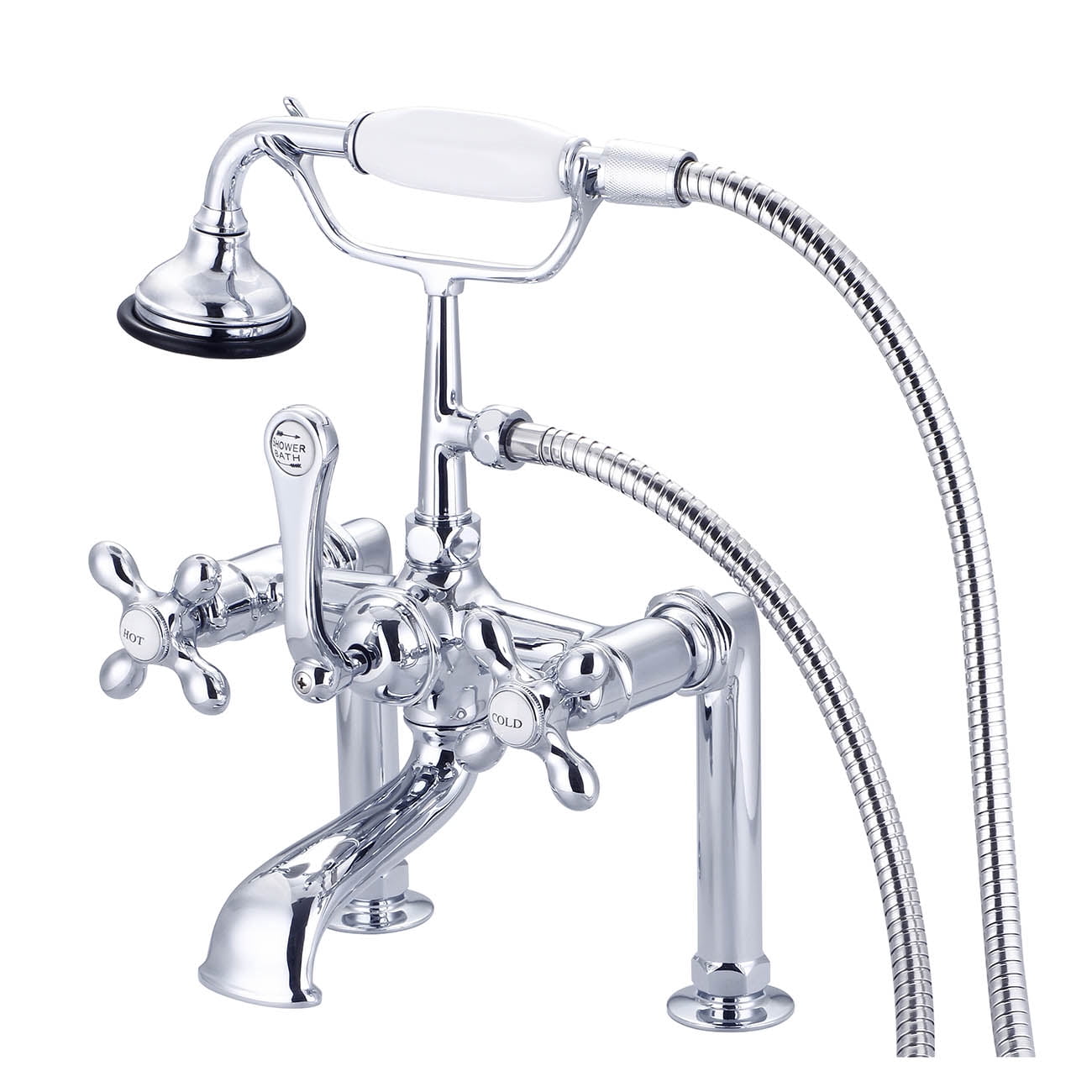 Mason Hill Collection Clawfoot Tub Deck Mount English Telephone Faucet with Handshower