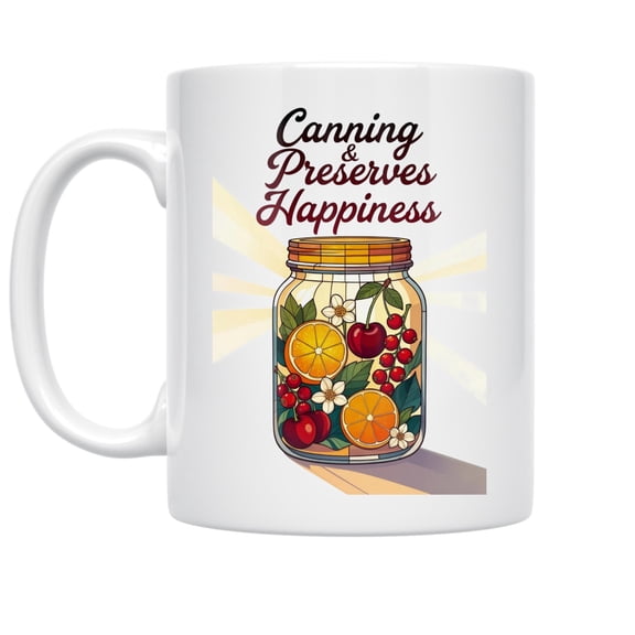 Mason Jar Design - Cozy Kitchen Decor - 11 oz Ceramic Coffee Mug