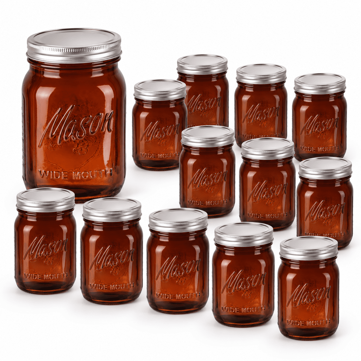 Feed Storage Signage Mason Jar 32 Oz 12 Pack Gljars -with Airtight Lids For Pickling ...