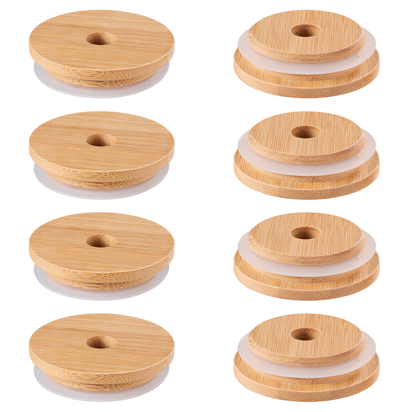 Mason Jar Bamboo Lid Glass Bottles Sealing Jar Cover Lid with Hole for