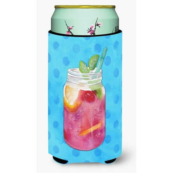 Mason Jar Cocktail Blue Polkadot Tall Boy Beverage Insulator Hugger