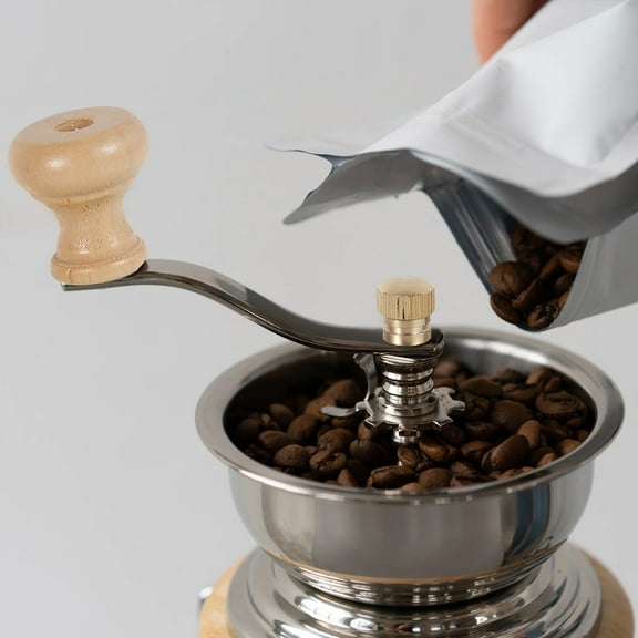 Mason Jar Coffee Grinder with Crank Handle Manual Coffee Grinder Stainless Steel Coffee Grinder Lid Attachment Detachable Hand Coffee Bean Grinder for Wide Mouth Mason Jars