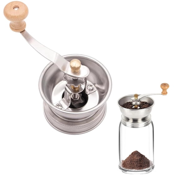 Mason Jar Coffee Grinder Manual Lid Attachment for Wide Mouth Jars Stainless