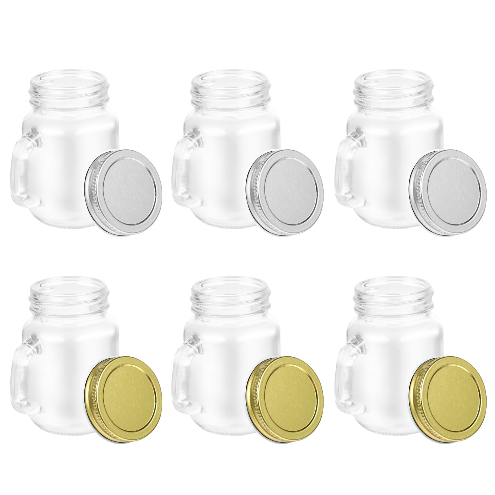 Mason Jar Cups Smoothie Jars with Lid Glass Juice Container Lids Yogurt