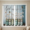 thumbnail image 1 of Mason Jar Daisy Butterfly God Quote Kitchen Curtain,Short Panel Window Valance for Sink,Breakfast Nook,Home Decor, 1 of 5