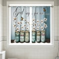thumbnail image 1 of Mason Jar Daisy Butterfly God Quote Kitchen Curtain,Short Panel Window Valance for Sink,Breakfast Nook,Home Decor, 1 of 5
