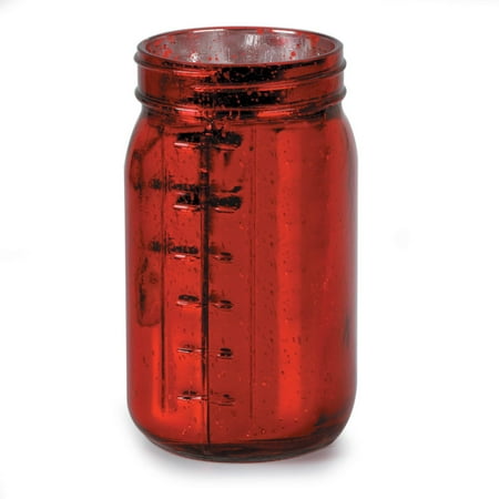 Mason Jar Decorations: Red Mercury Glass Mason Jar
