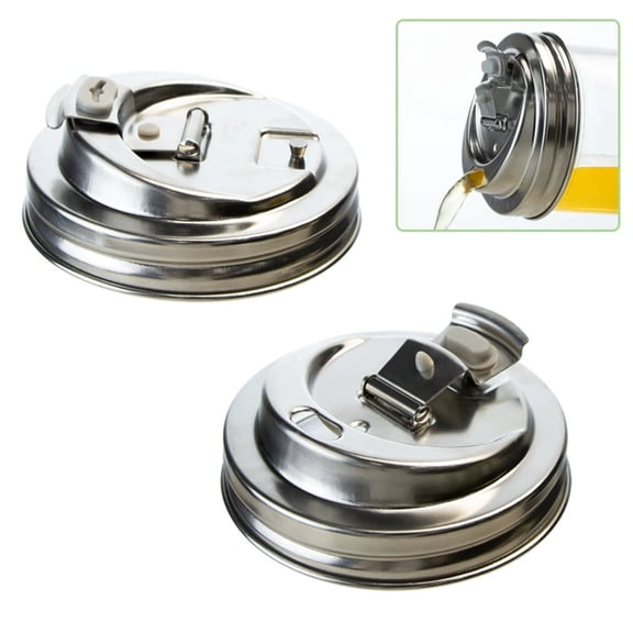 Mason Jar Drinking Lids,Stainless Steel Wide Mouth Mason Jar Sip Lid accessories,Anticracking Leak Proof Seal Flip Cap Cover Airtight Accessories for Drink 1pc
