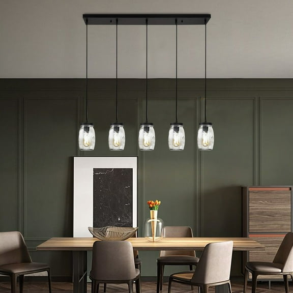 Mason Jar Kitchen Island 5 Light Ceiling Fixture Pendant Glass Light Kitchen 40W