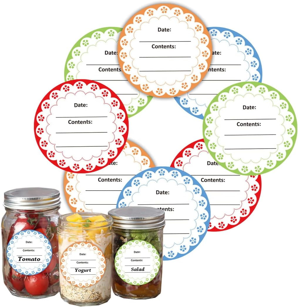 Mason Jar Lid Labels 1.5inch Canning Labels Stickers for Food Containers Organization 96Pcs