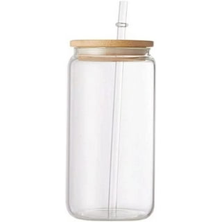 JLD Smoothie Cups, Glass Mason Drinking Jar, 24oz Smoothie Cups with Lid and Stainless Steel Straw, Regular Mouth Mason Jars, Drinki