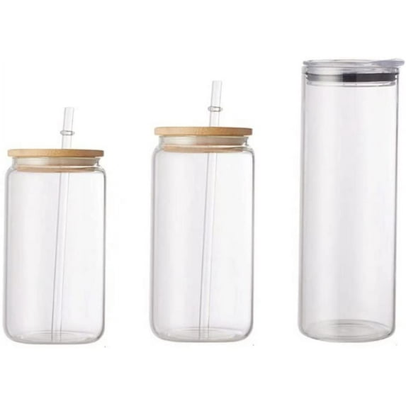Mason Jar with Lid and Straw, 3 Different Sizes Milkshake Milk Tea Glass Bottle Reusable Smoothie Cup for Coffee Cocktail Tea Cold Drink ice Cream cola Cup(25OZ)